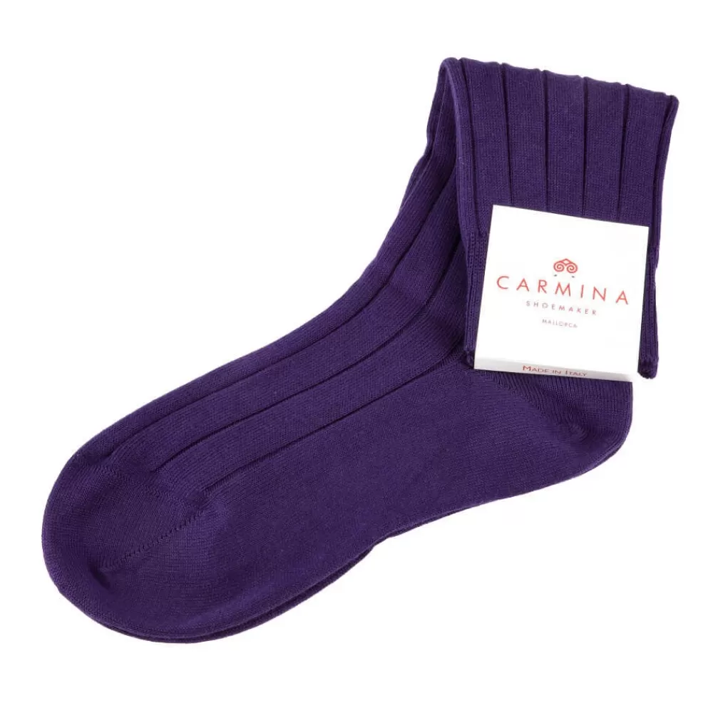 Sale Carmina Calcetines cortos de canalé ancho en . LILA