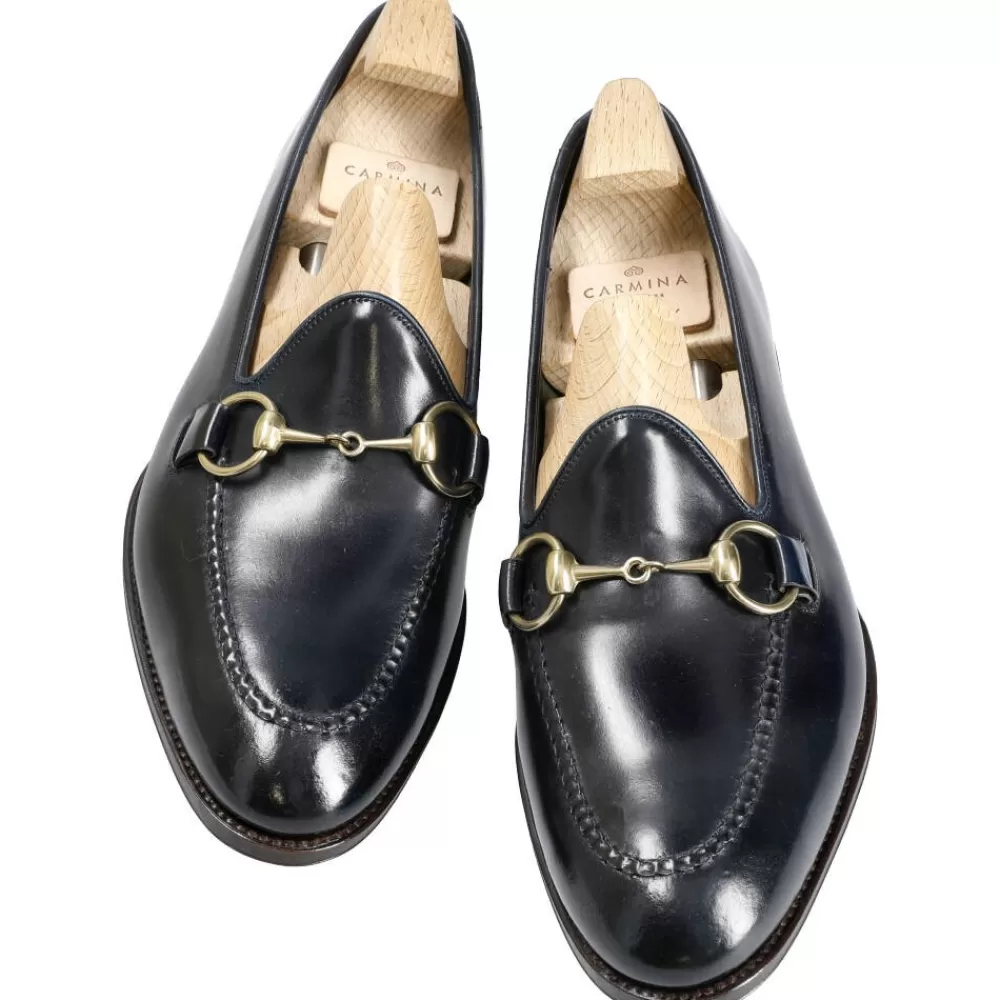 Sale Carmina MOCASINES HORSEBIT SIN FORRO DE CORDOVAN 80643 UETAM MARINO